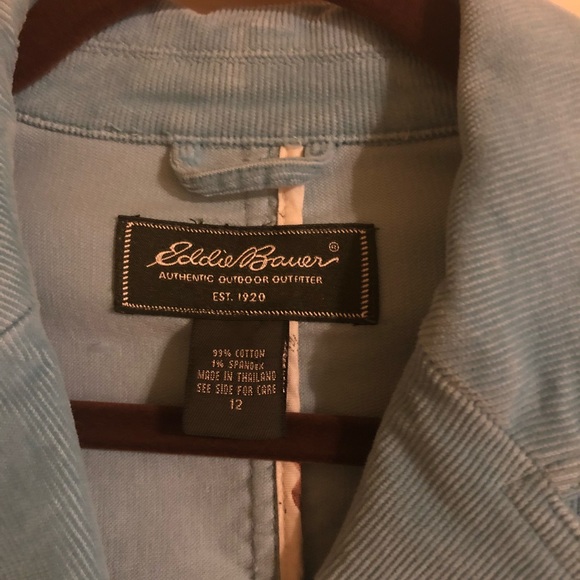 🌺Eddie Bauer Lt Blue Cord Blazer Sz 12 - Picture 3 of 3